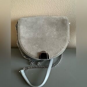 Ted Baker Crossbody Bag – Light Gray Suede